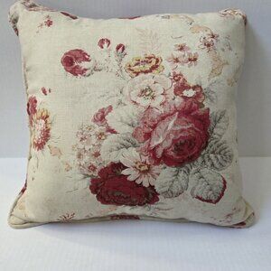Waverly Garden Room Norfolk Rose Throw Pillow 16x16 Cottagcore Shabby